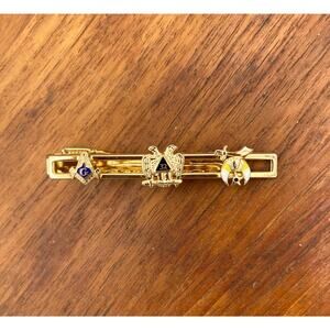 Masonic Tie Bar Blue Lodge Scottish Rite and Shriners International Emblems